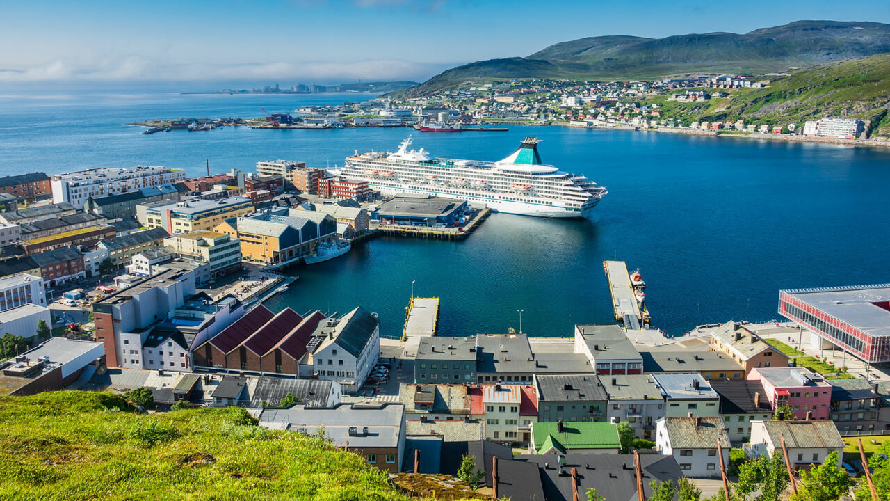 Blick auf den Hafen von Hammerfest