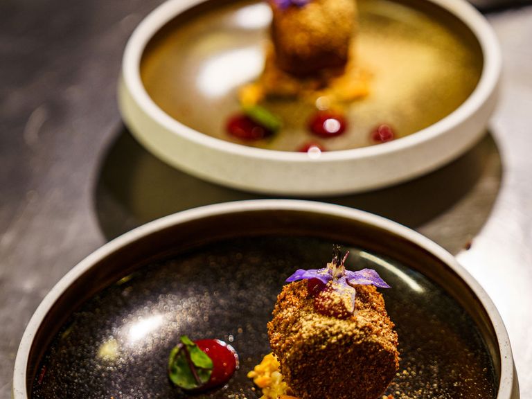 Desserts im Restaurant „Hildr“ in Tromsø