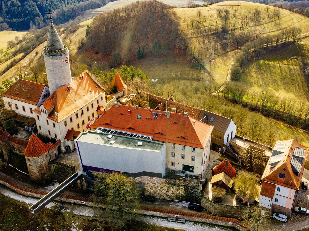 Leuchtenburg in Seitenroda bei Jena, von oben