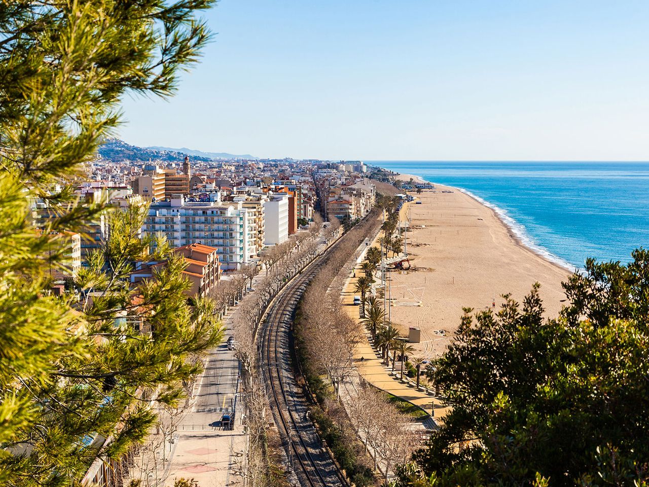 Calellas Küstenabschnitt, Costa Barcelona (von oben)