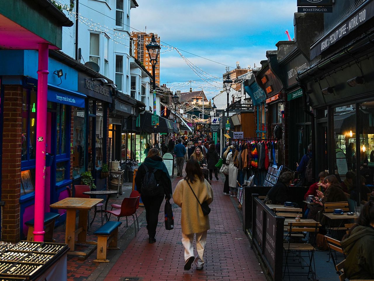 The Lanes in Brighton am Abend