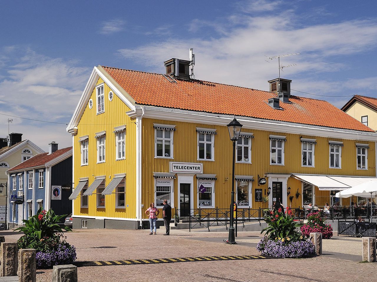 Bunte Häuser in den Straßen von Vimmerby