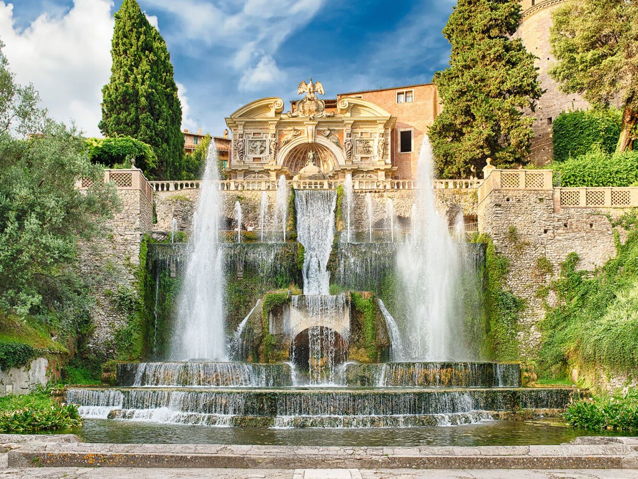 Neptunbrunnen der Villa d’Este in Tivoli, Italien