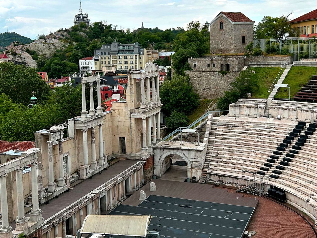 Blick auf das Amphitheater von Plowdiw