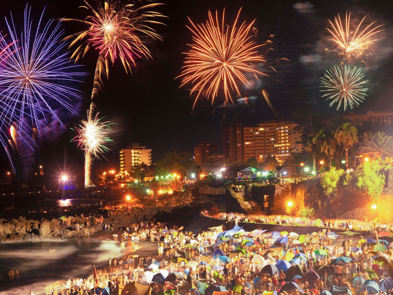 Karneval am Strand von Puerto de la Cruz, Feuerwerk
