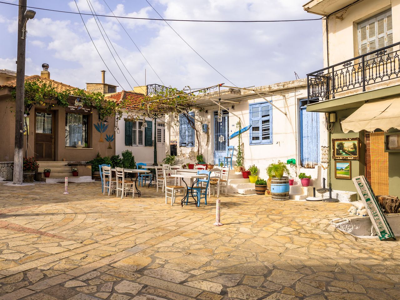 kleiner Platz in Keri, Bergdorf auf Zakynthos