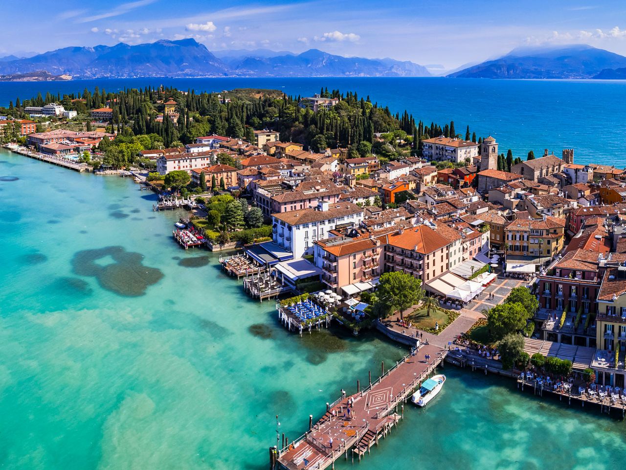 Sirmione am Gardasee, von oben