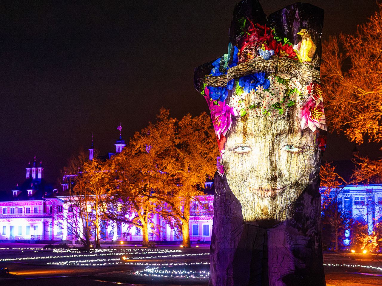 Das Schloss Pillnitz strahlt im weihnachtlichen Glanz