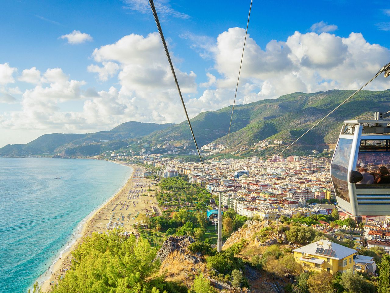 Blick auf Alanya und die Seilbahn, Türkei