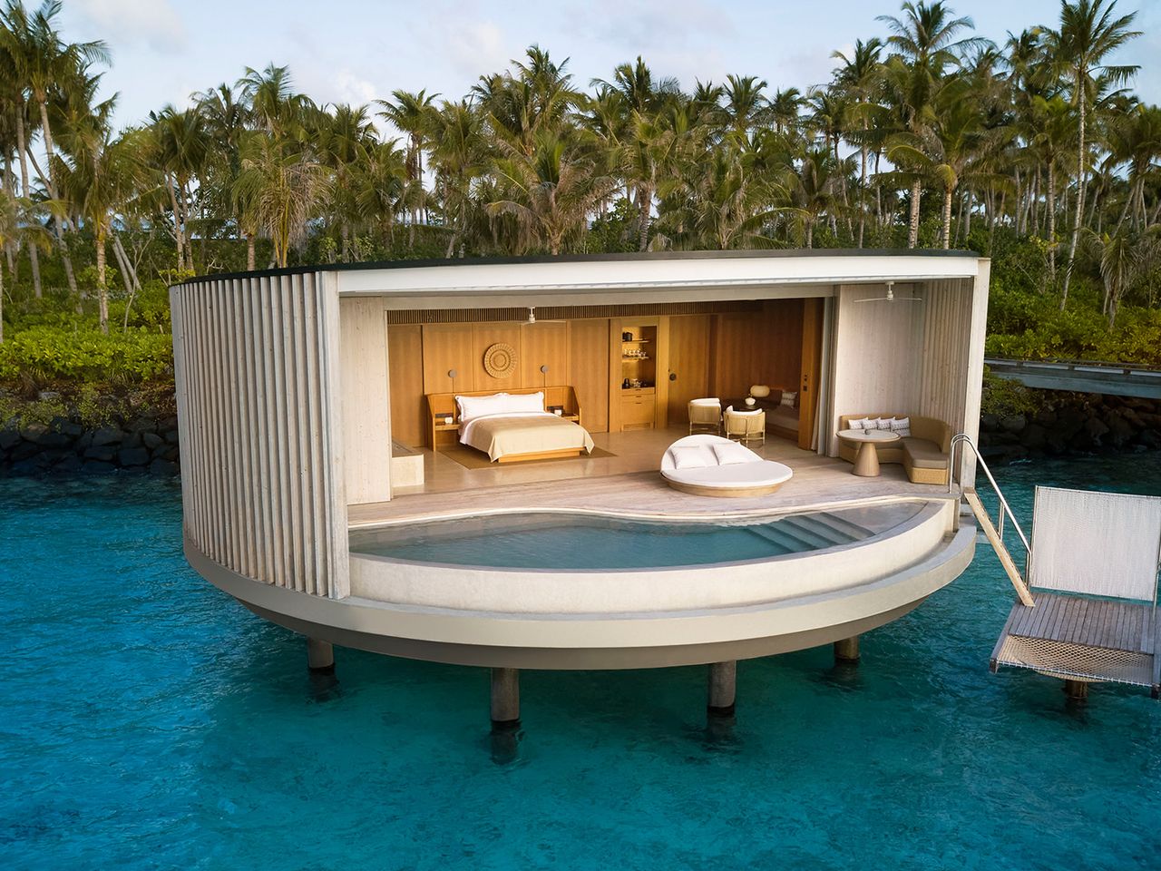 Offene Villa des The Ritz-Carlton Maldiven