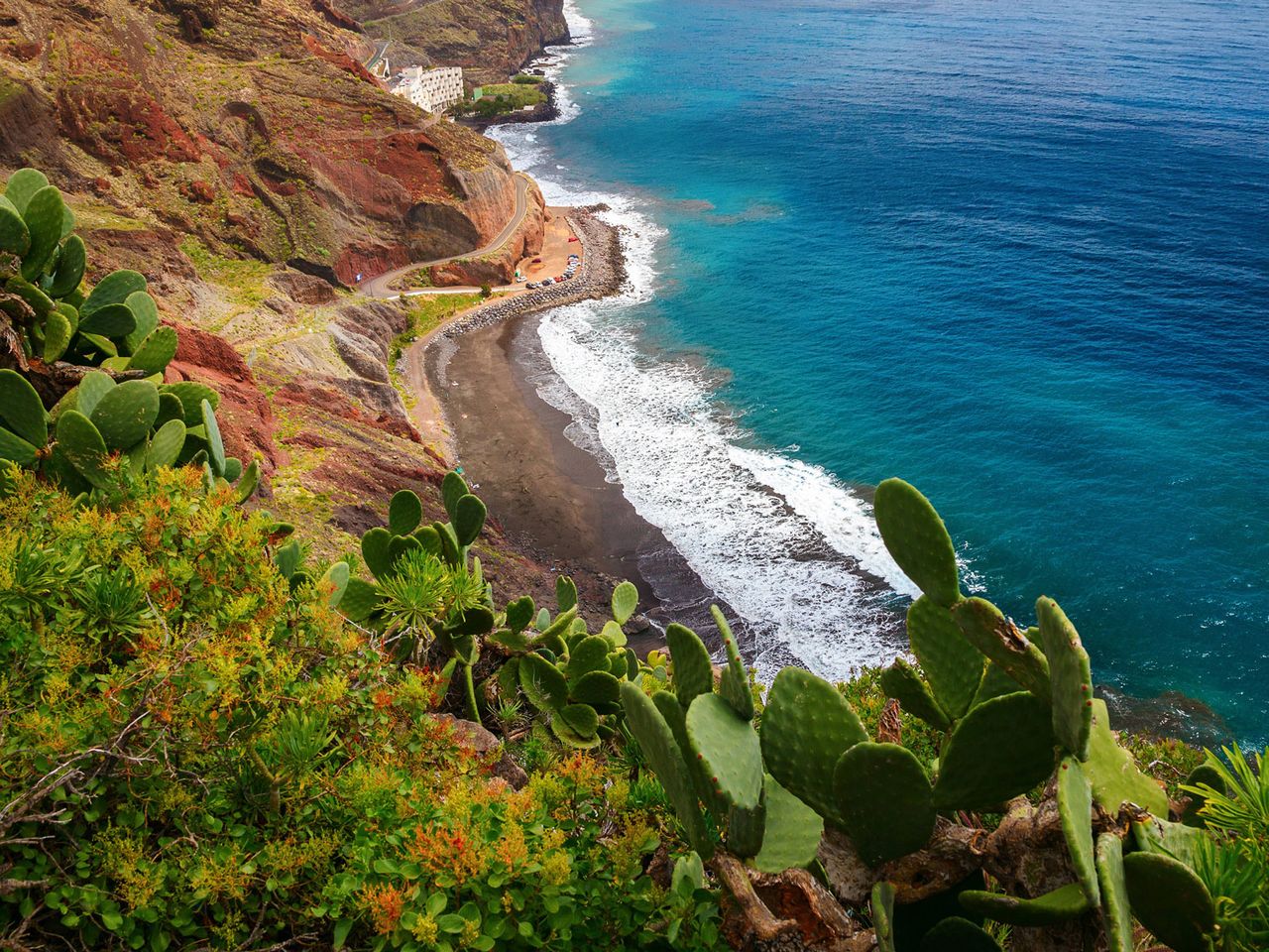 Playa de las Gaviotas auf Teneriffa, Blick von oben