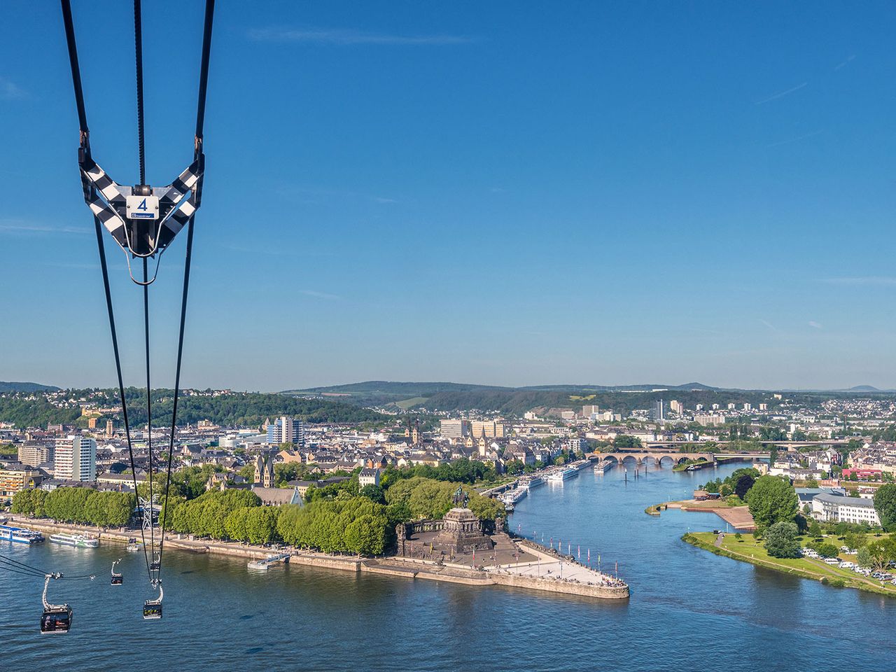 Seilbahn Koblenz über dem Deutschen Eck
