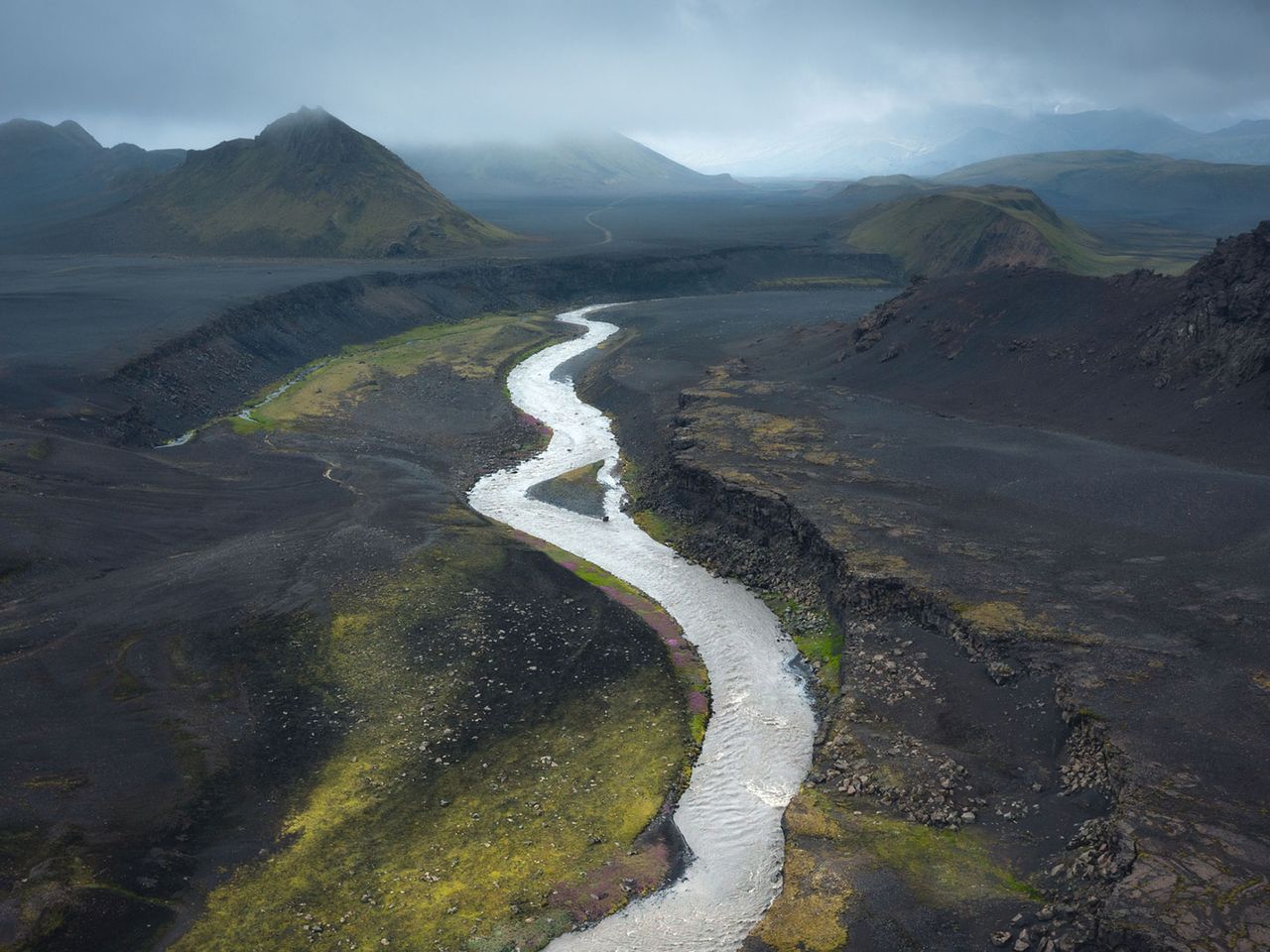 Laugavegur-Trail, Aerial der Aschewüste
