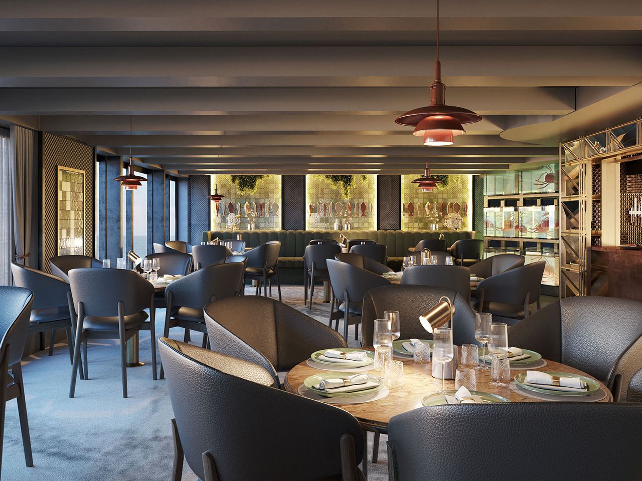 Restaurant der MS Trollfjord