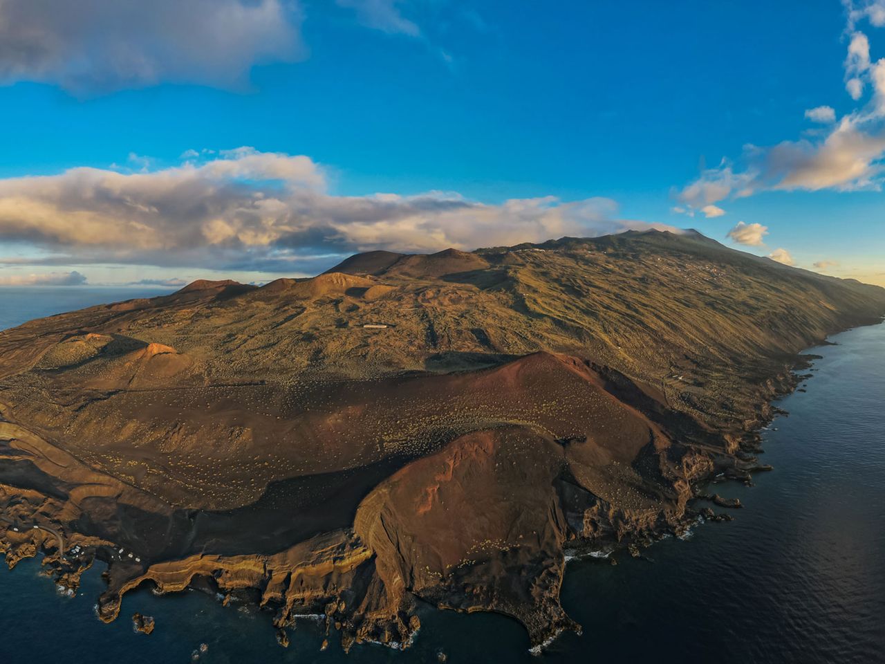 Süden von La Palma mit der Cumbre Vieja, Luftaufnahme