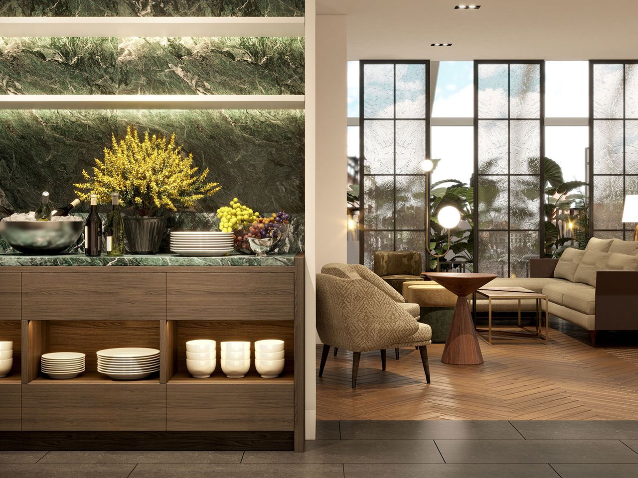 Hilton Heidelberg, Blick in die Lounge