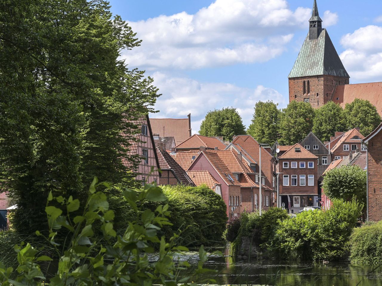 Blick auf Häuser in Mölln