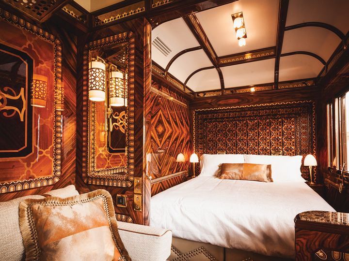 Ein Schlafwagenabteil im Venice-Simplon-Orient-Express