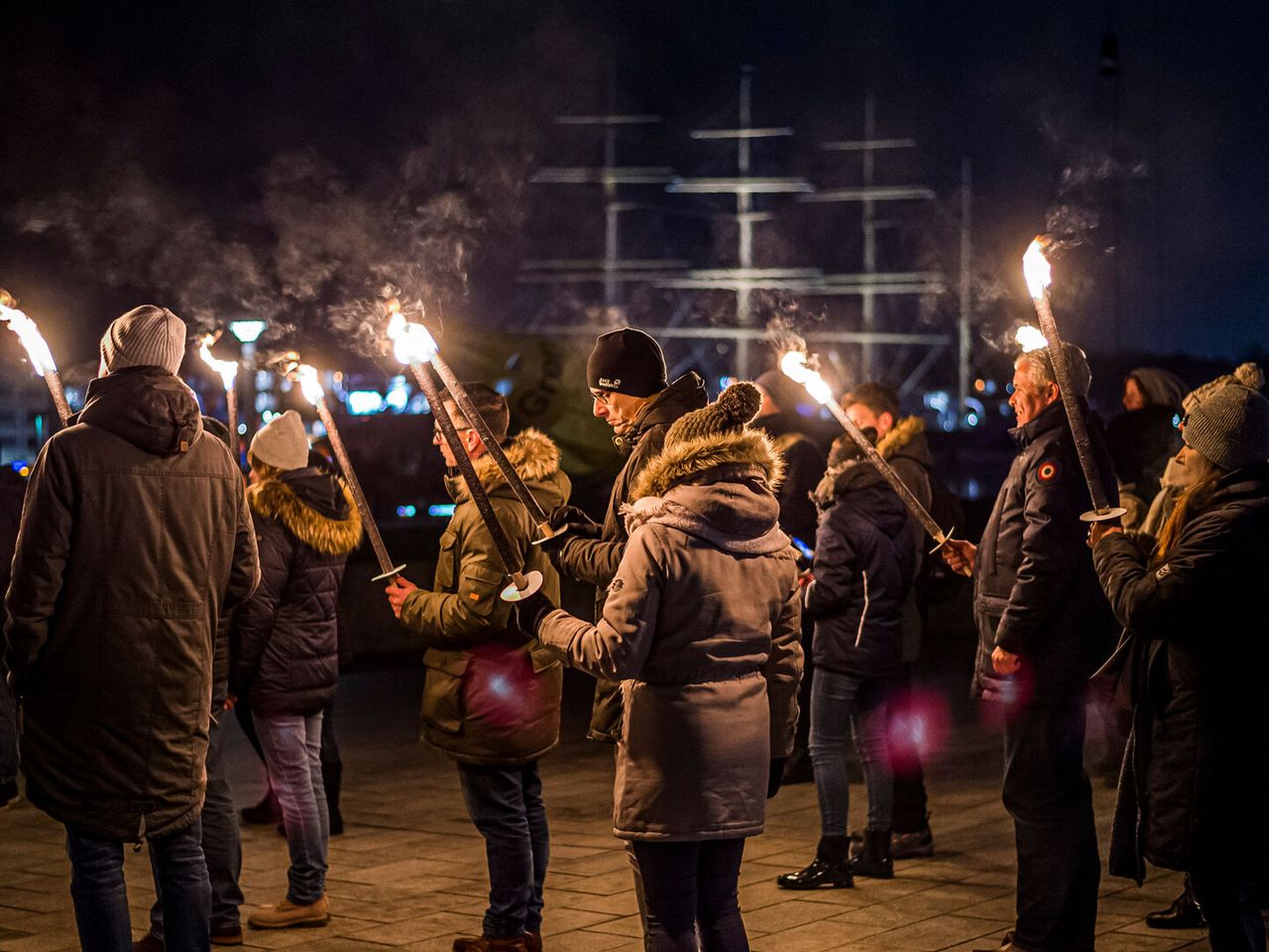 Fackellauf in Travemünde an Silvester