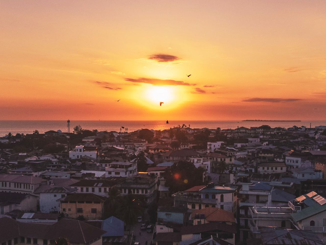Sonnenuntergang über Stone Town auf Sansibar
