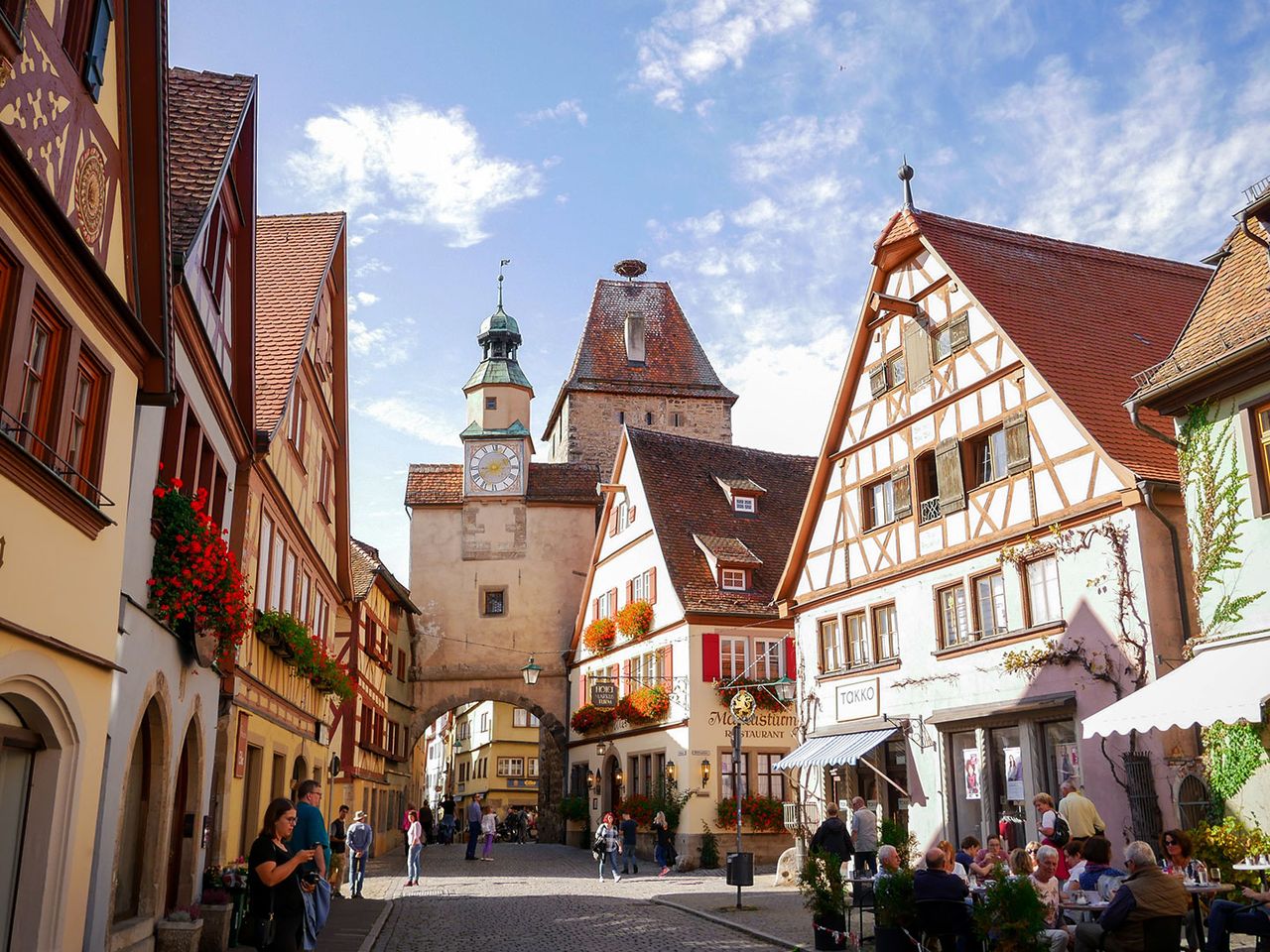 Mittelalterliche Gassen in Rothenburg ob der Tauber