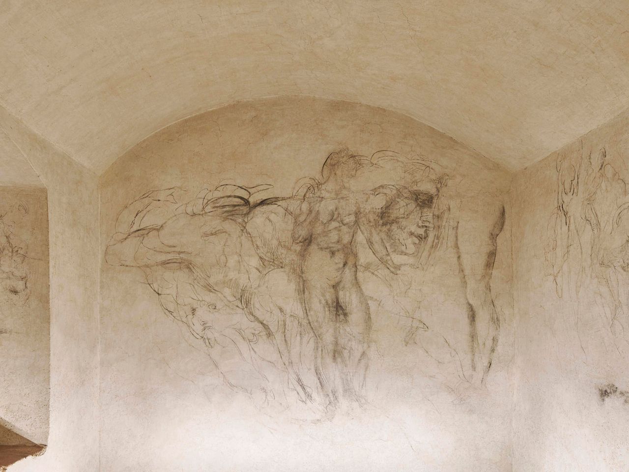 Zeichnungen im versteckten Michelangelo-Zimmer
