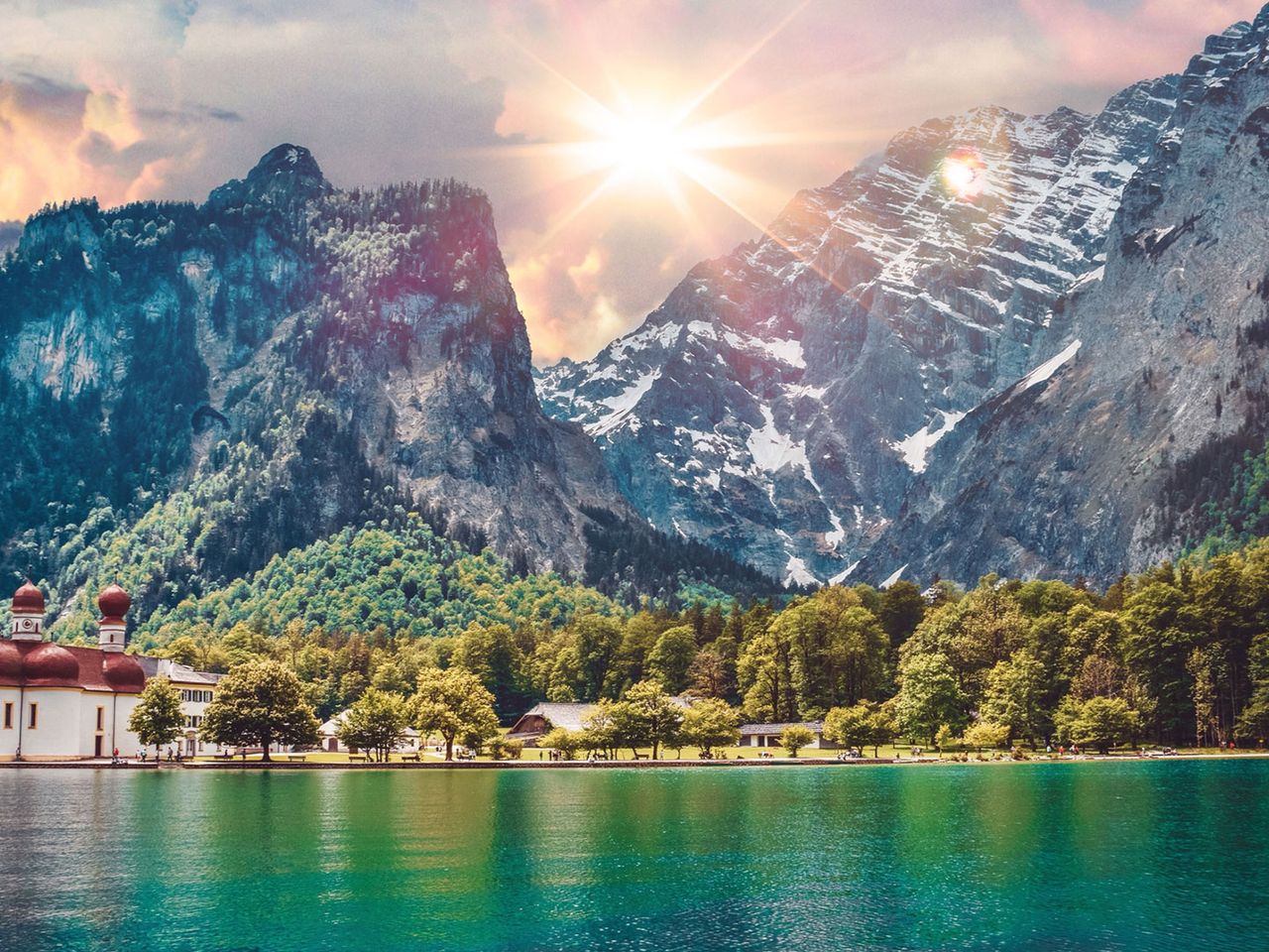 Nationalpark Berchtesgaden, Königssee mit Kirche St. Bartholomä