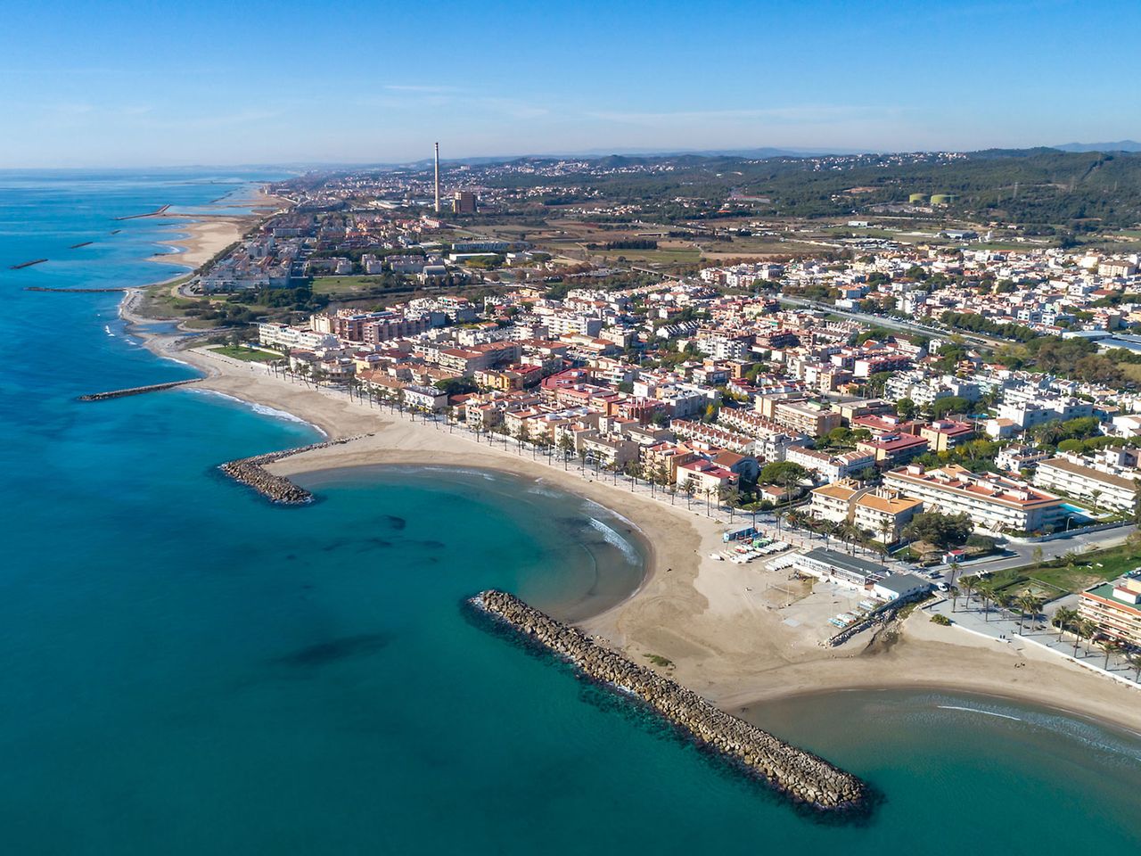 Platja de Cubelles, Costa Barcelona (Luftaufnahme)
