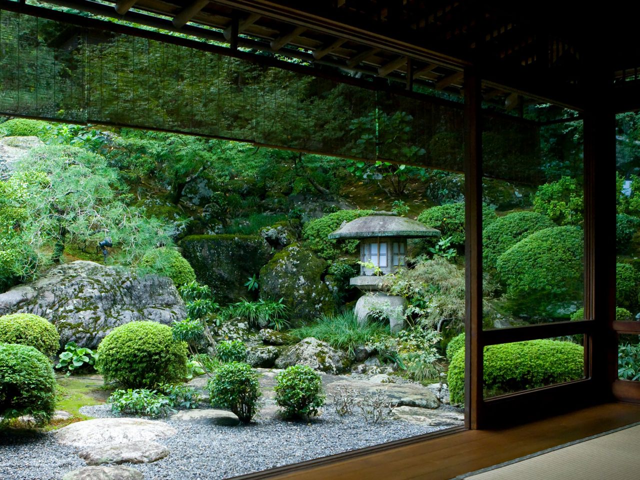 Blick in einer traditionellen, japanischen Garten