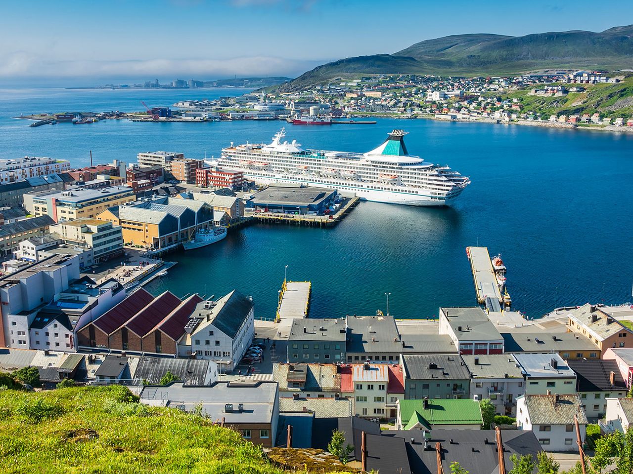 Blick auf den Hafen von Hammerfest