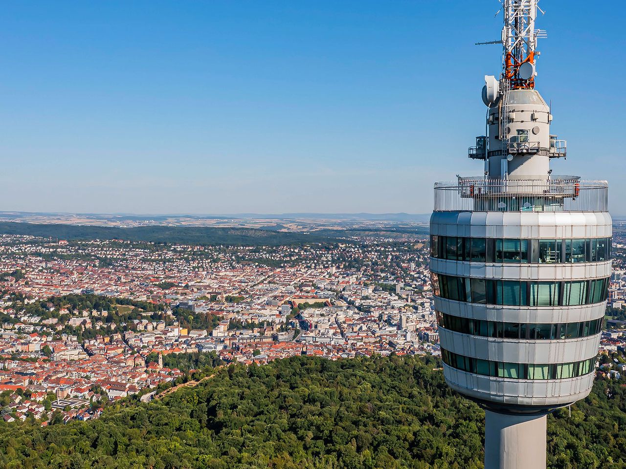 Aussichtsplattform vom Fernsehturm, Blick auf Stuttgart