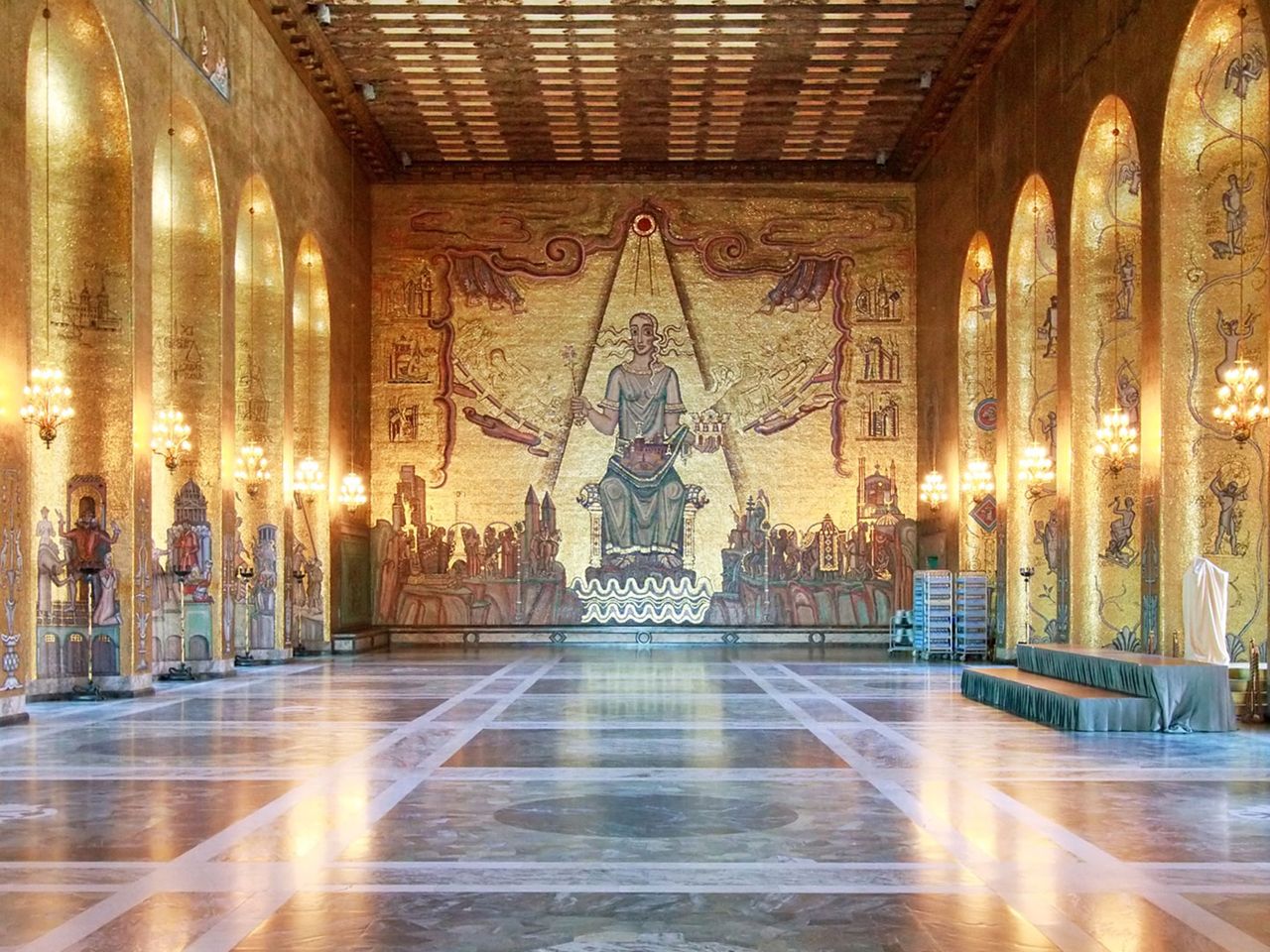 Goldener Saal im Rathaus von Stockholm (stadshus)