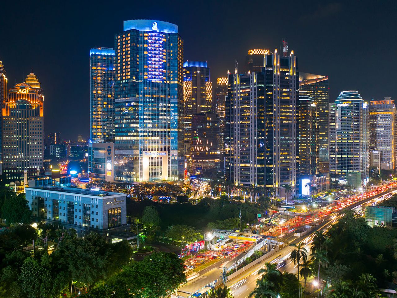 Blick auf das Ritz-Carlton Hotel in Jakarta