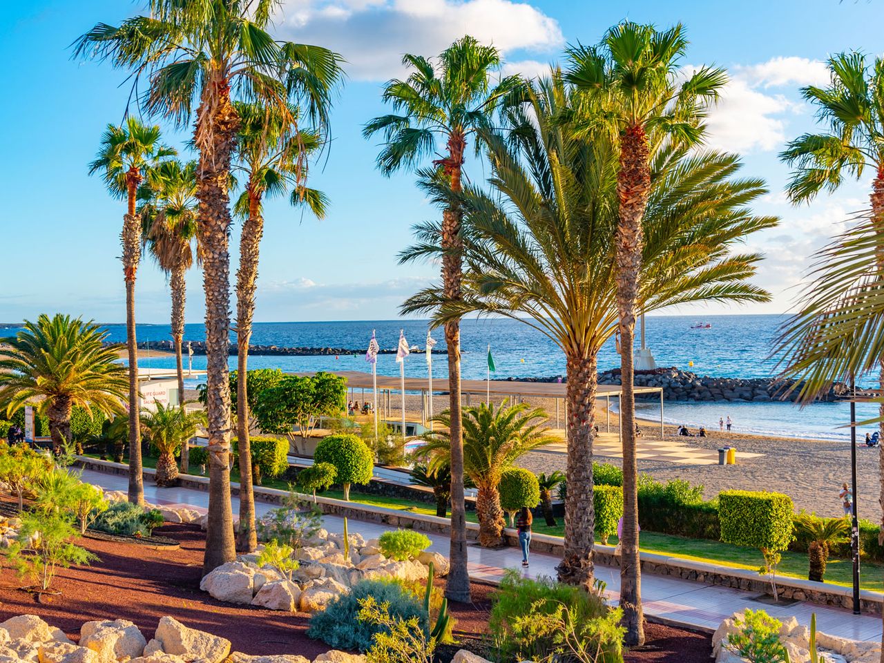 Blick auf die Playa de las Vistas, Teneriffa