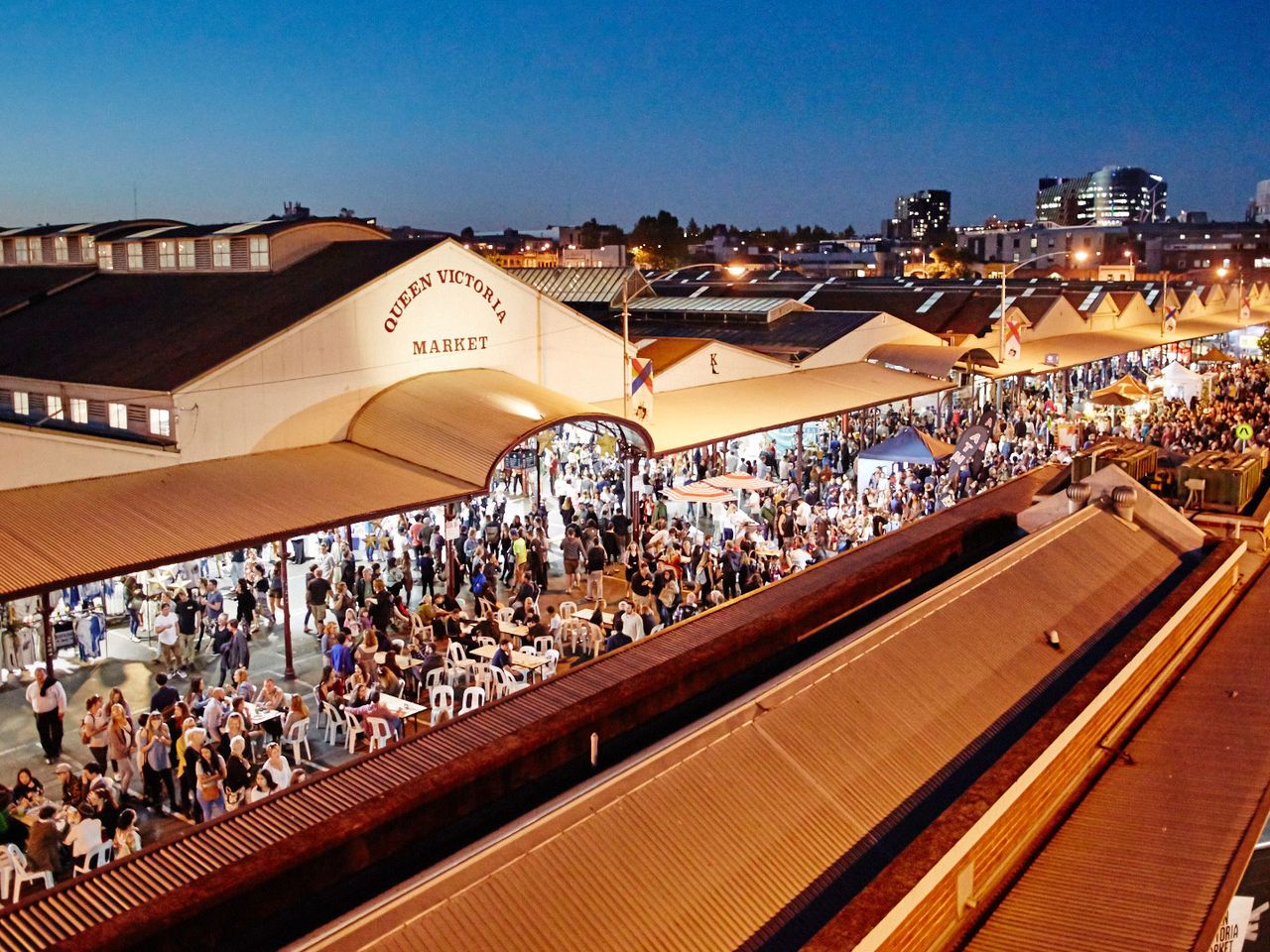 Stände und Markthalle des Queen Victoria Markets