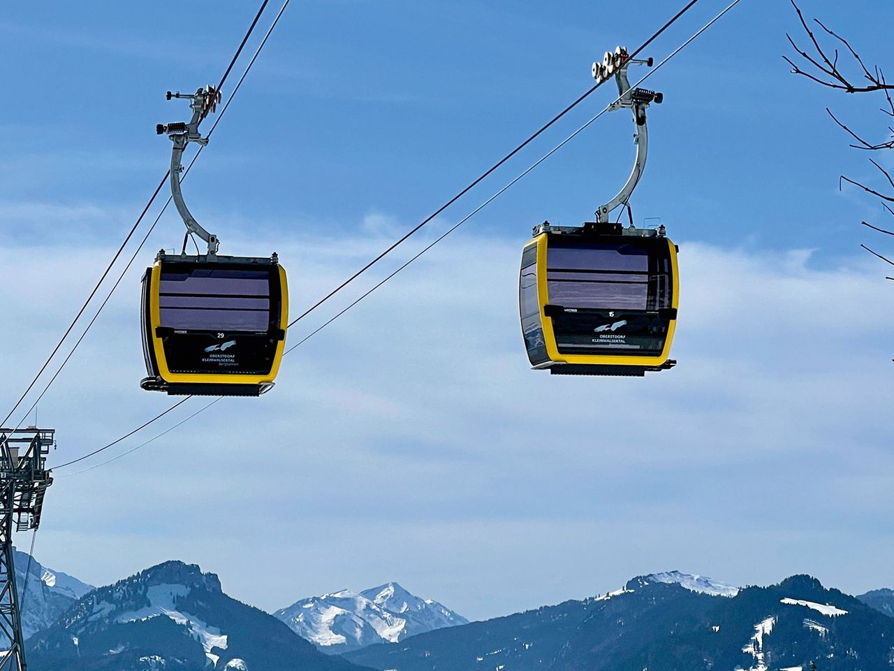 Die neuen Kabinen der Nebelhornbahn