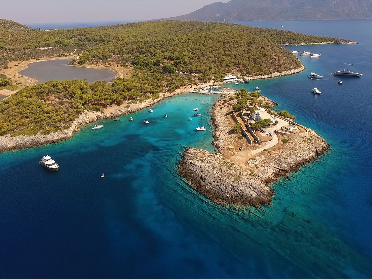 Insel Agistri, Saronische Insel von oben