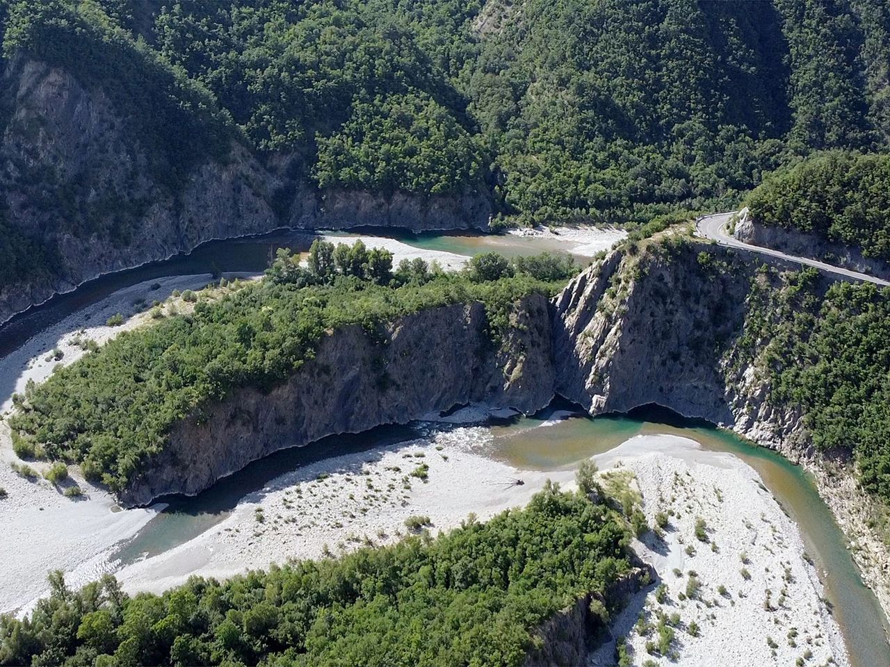Luftaufnahme Val Trebbia in Italien