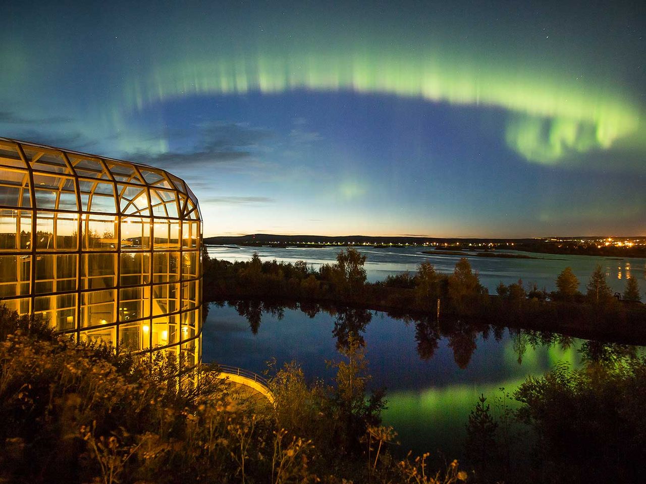 Norlichter über Rovaniemi