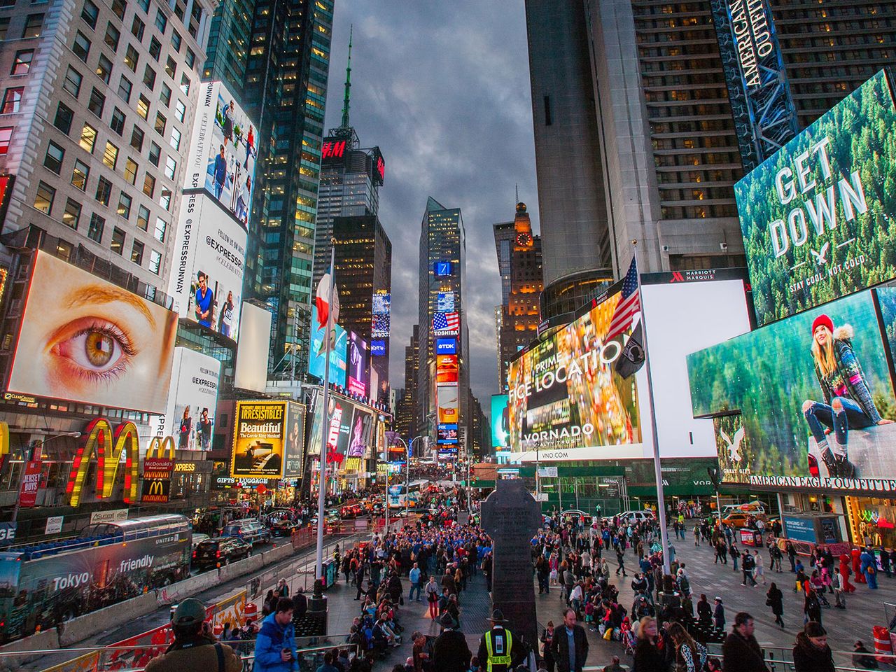 Times Square am Abend, Dämmerung