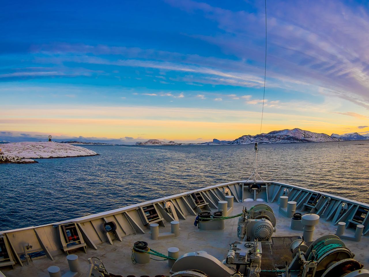 Ausblick von der MS Trollfjord in der norwegischen Arktis