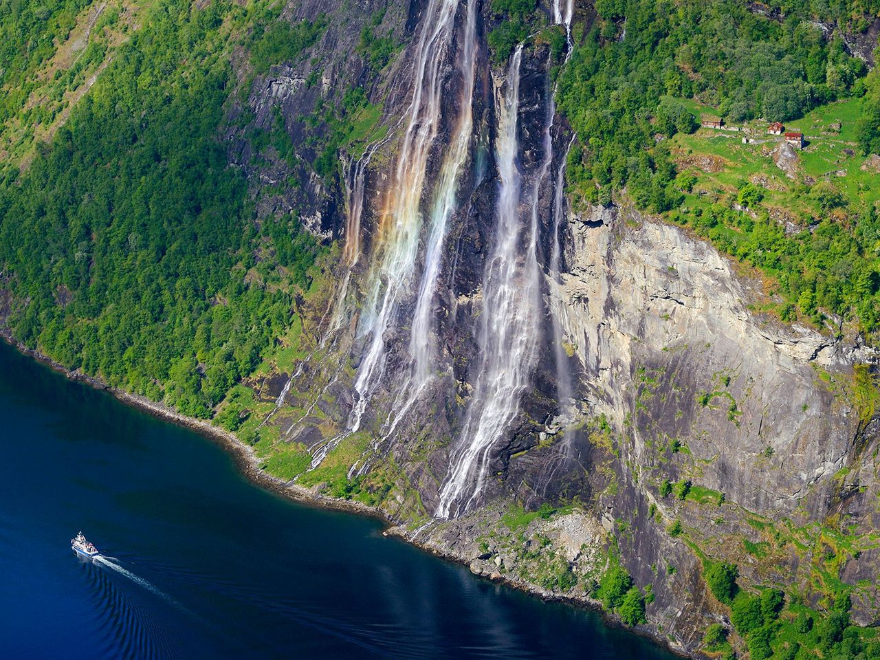 Seven Sisters Waterfall am Geirangerfjord