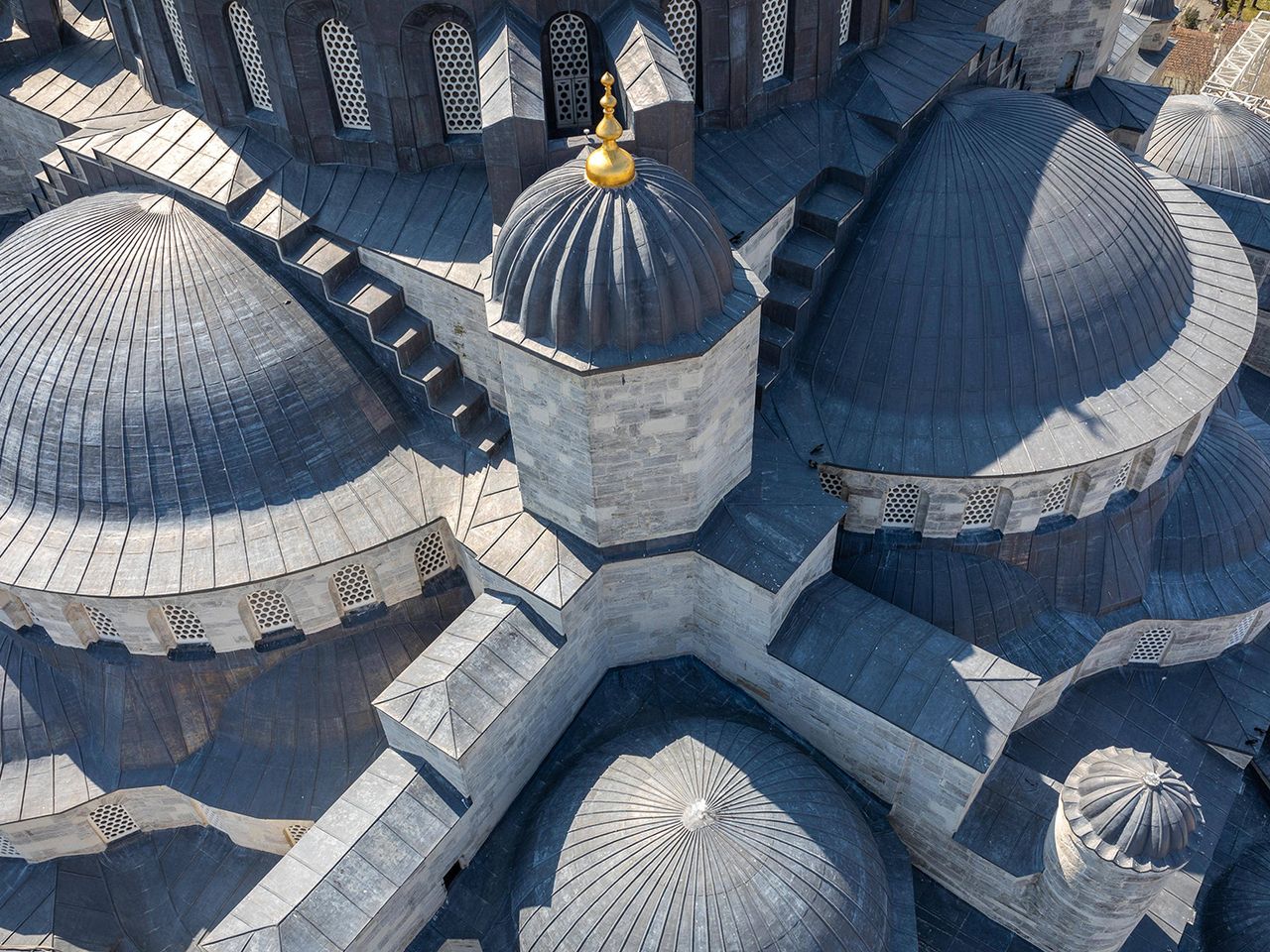 Sultan-Ahmed-Moschee in Istanbul von oben