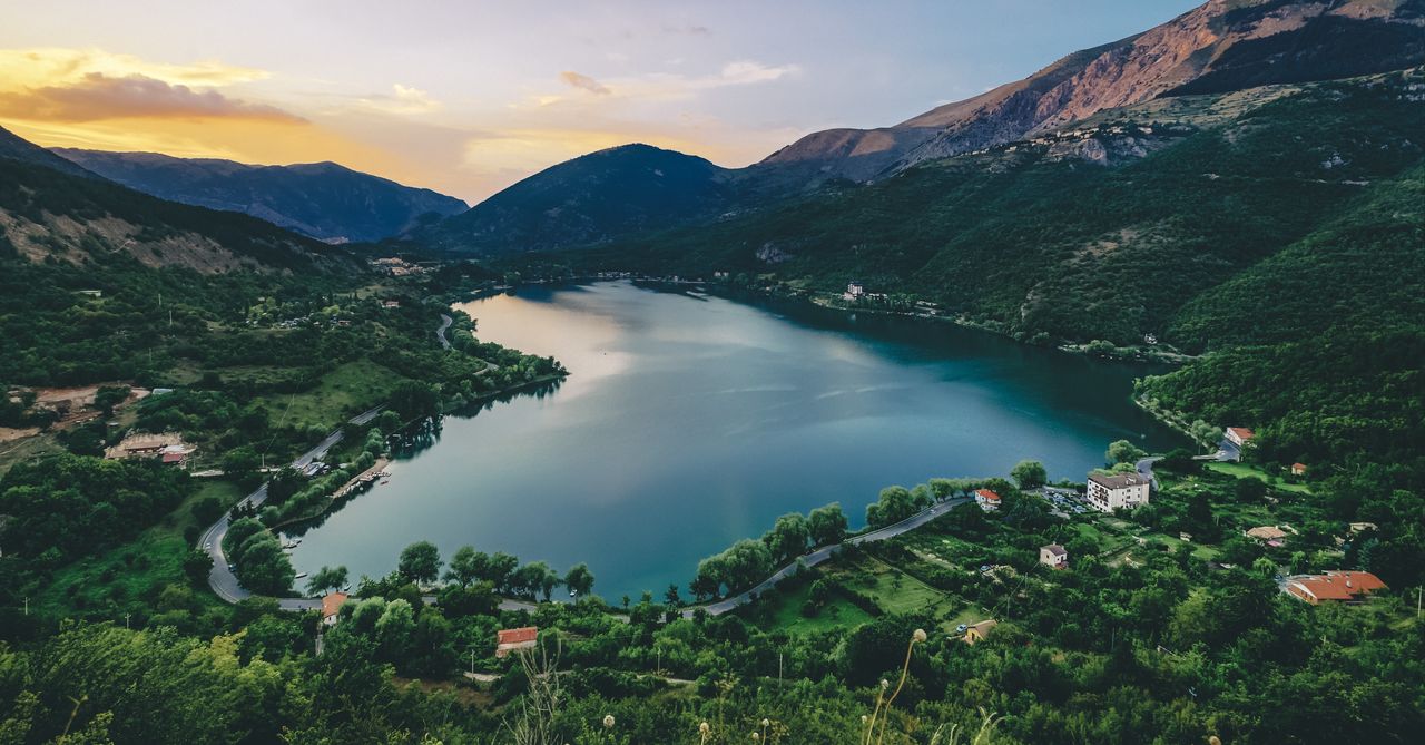 Lago di Scanno von oben