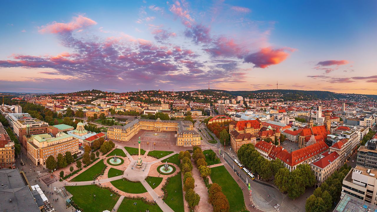 Luftaufnahme, Blick auf Stuttgart