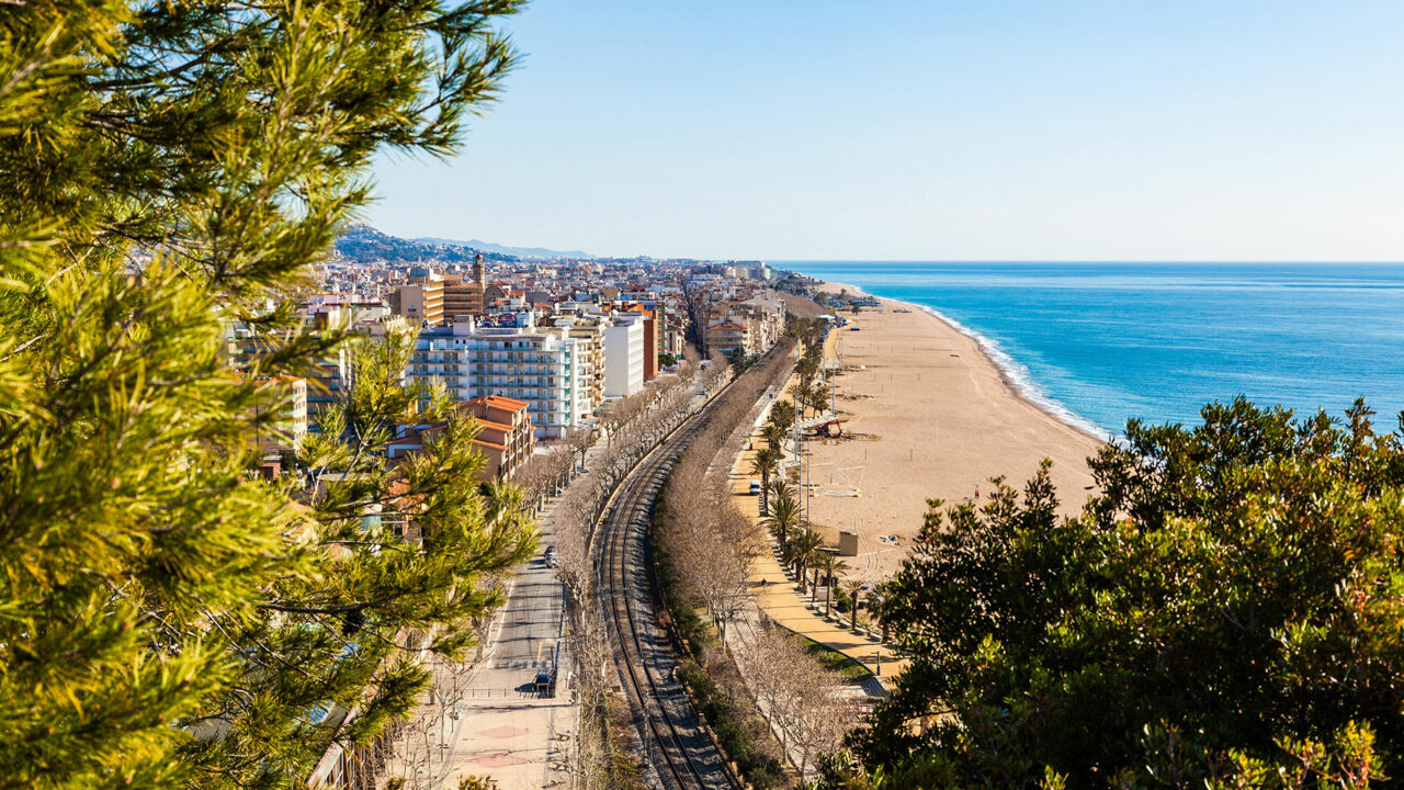 Calellas Küstenabschnitt, Costa Barcelona (von oben)