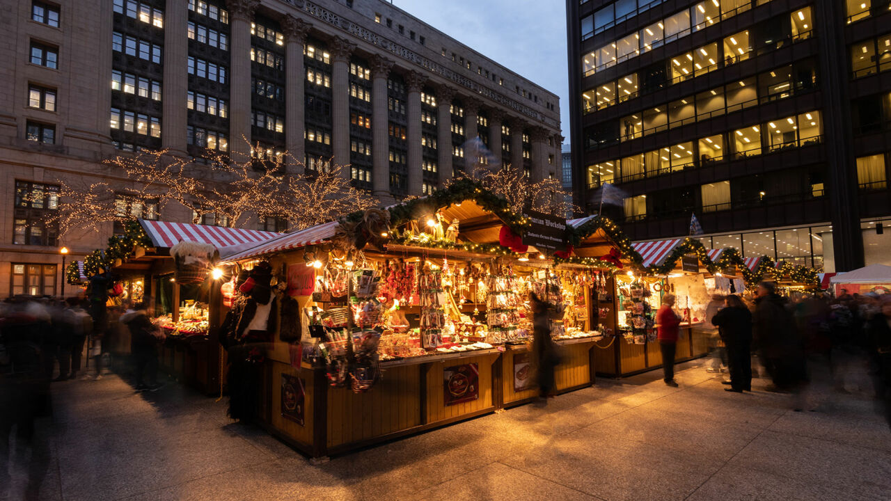 Chicagos Christkindlmarkt auf dem Daley Plaza