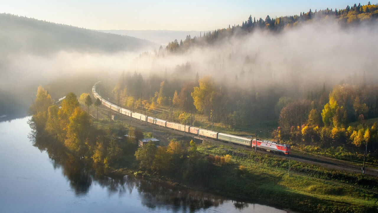 Linienzug auf der Transsibirischen Eisenbahn