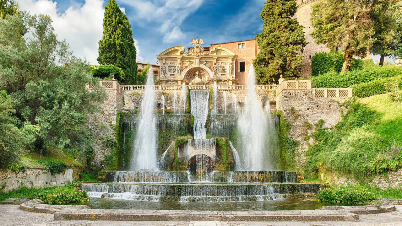 Neptunbrunnen der Villa d’Este in Tivoli, Italien