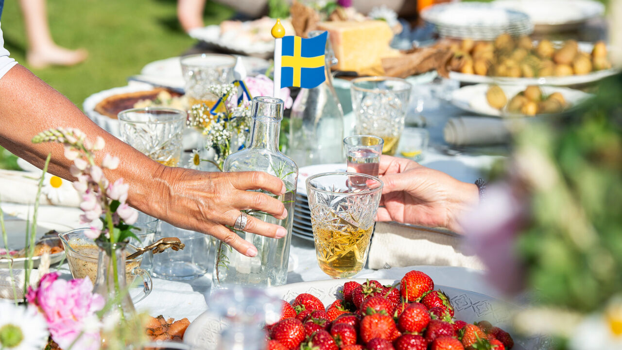 Schweden Mittsommer, traditionelles Buffet